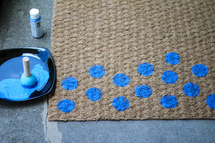 DIY Dotted Door Mat | The Crafted Life