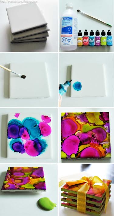 Alcohol Ink Coasters | The Crafted Life