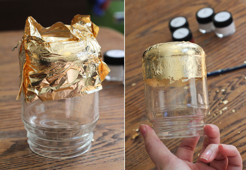 DIY Gold Leaf Candle Jar | The Crafted Life