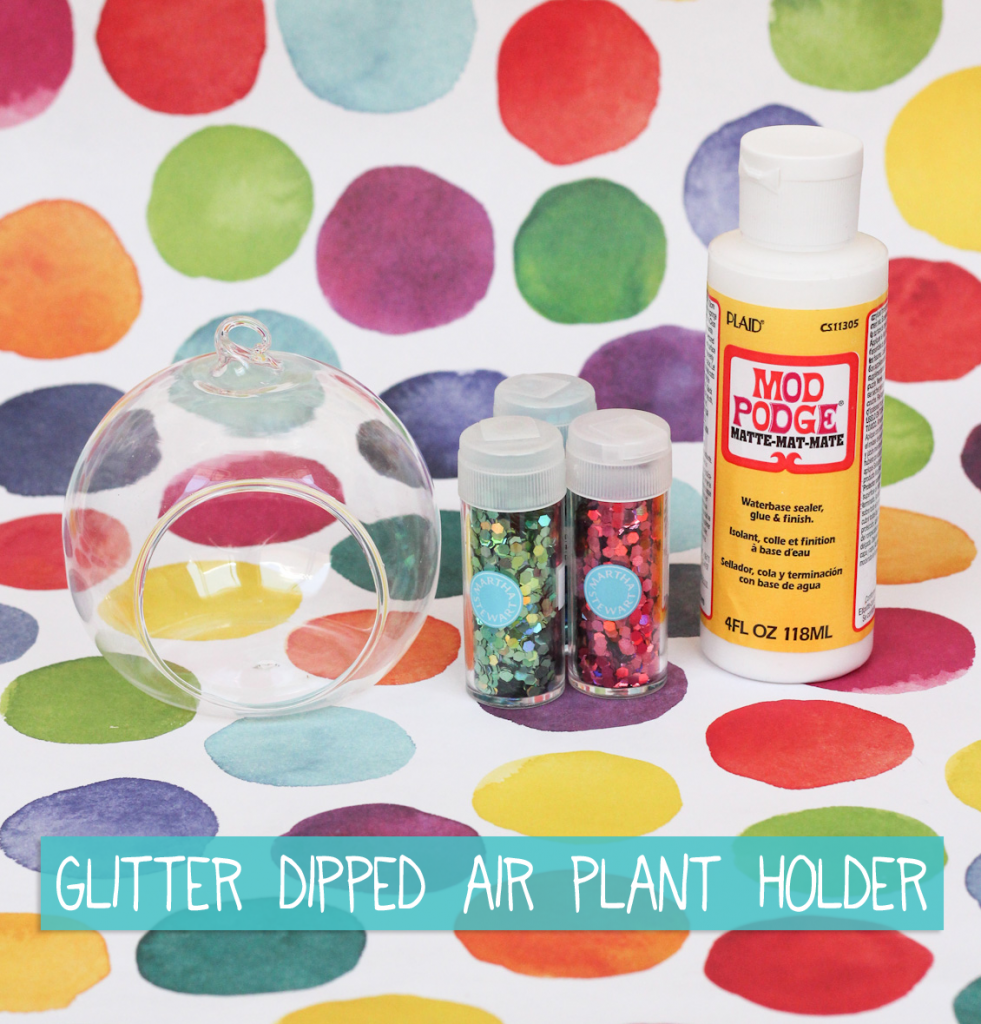 DIY Glitter Dipped Air Plant Holder | The Crafted Life