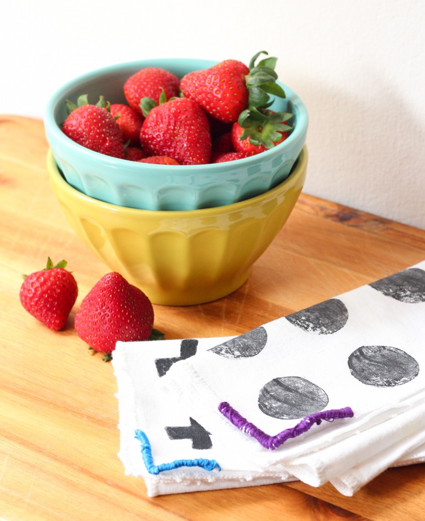 DIY Potato Stamped Napkins | The Crafted Life