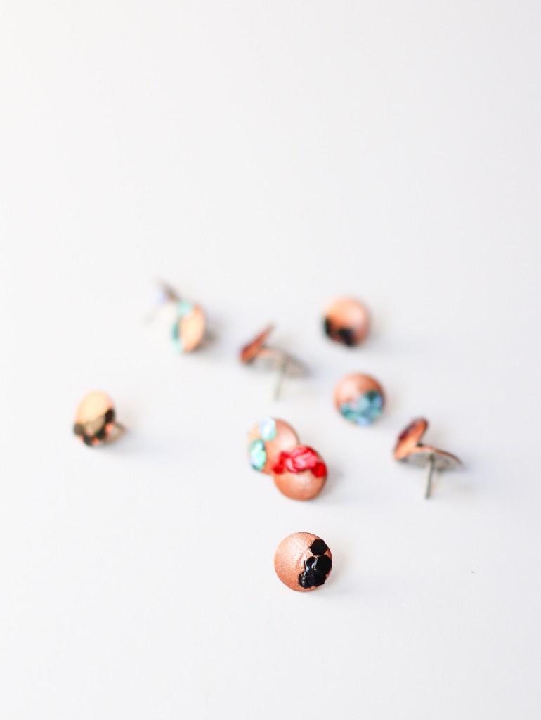 DIY Copper & Glitter Thumbtacks | The Crafted Life