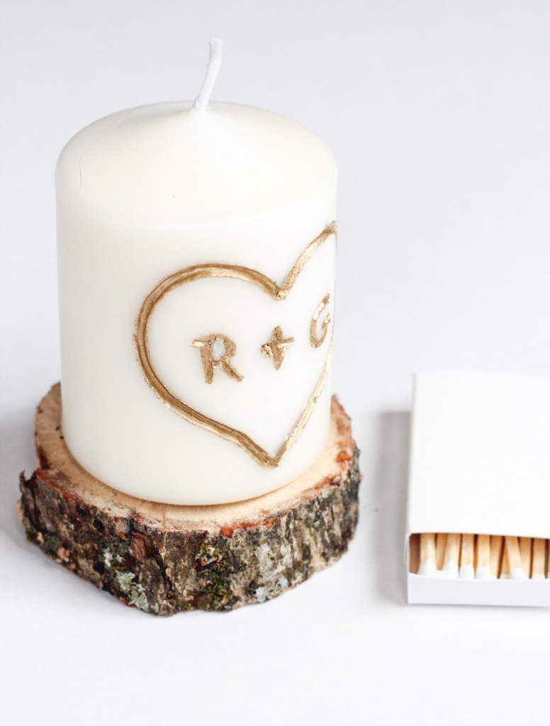 DIY Initial Carved Candle | The Crafted Life