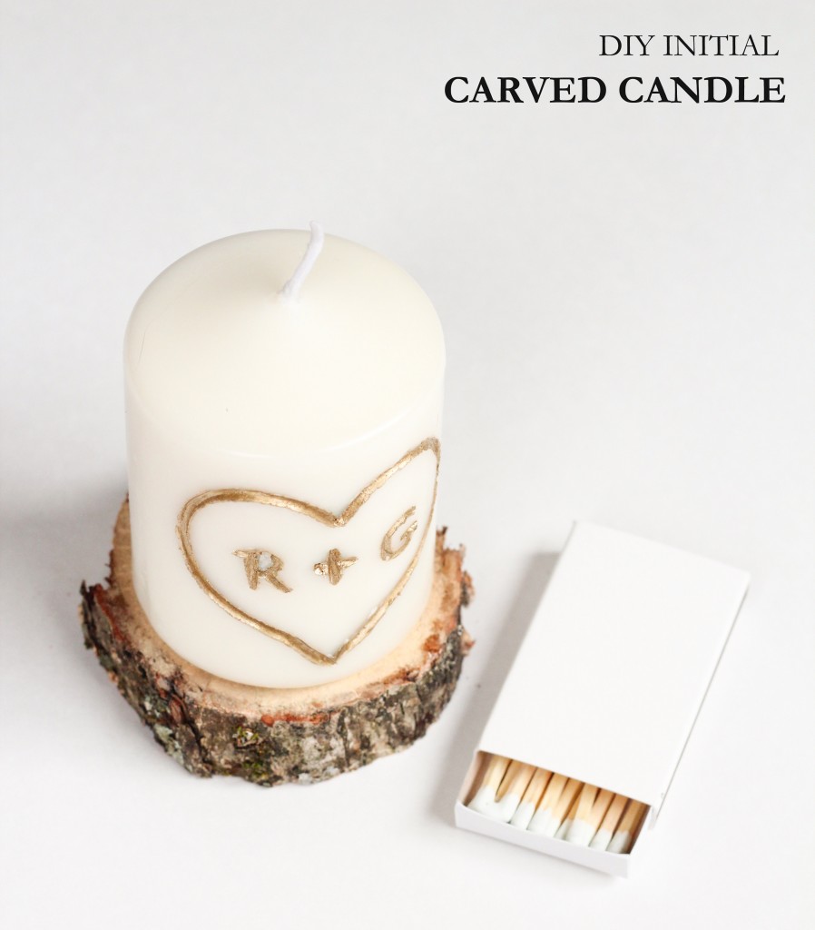 DIY Initial Carved Candle | The Crafted Life