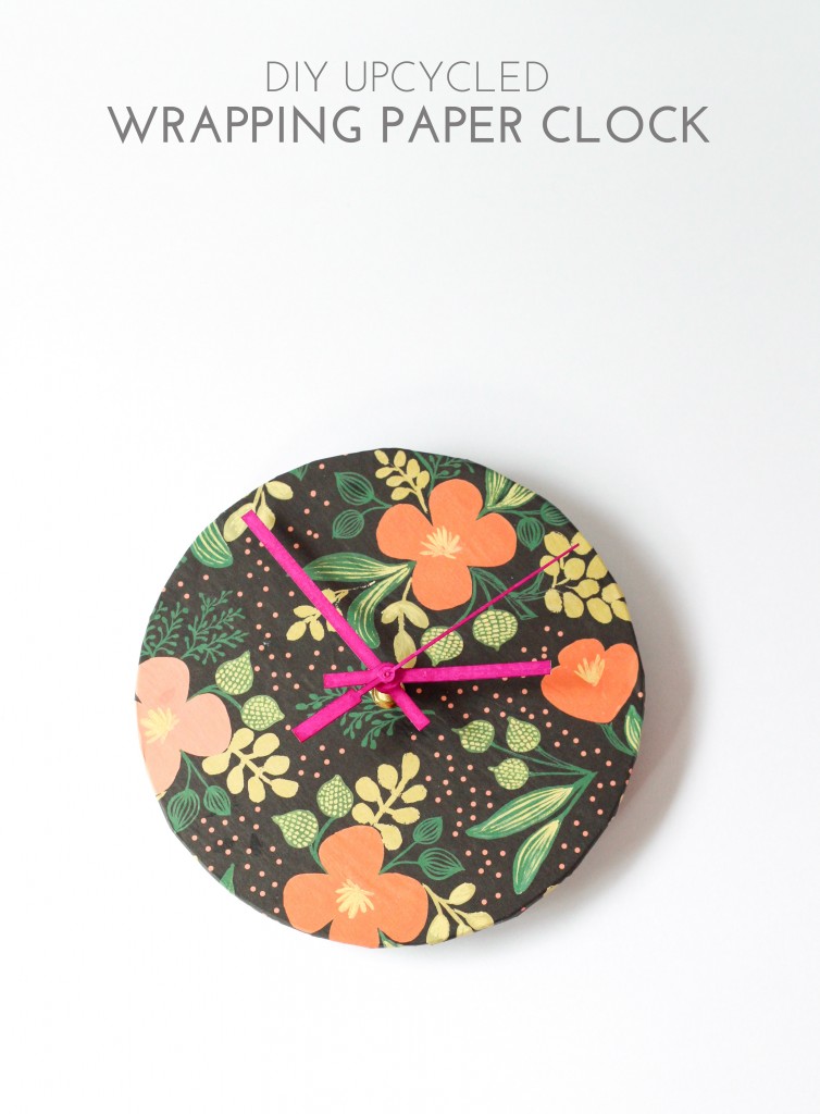 DIY Upcycled Wrapping Paper Clock | The Crafted Life