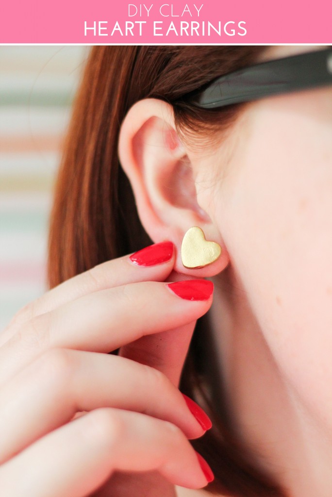 DIY Clay Heart Earrings