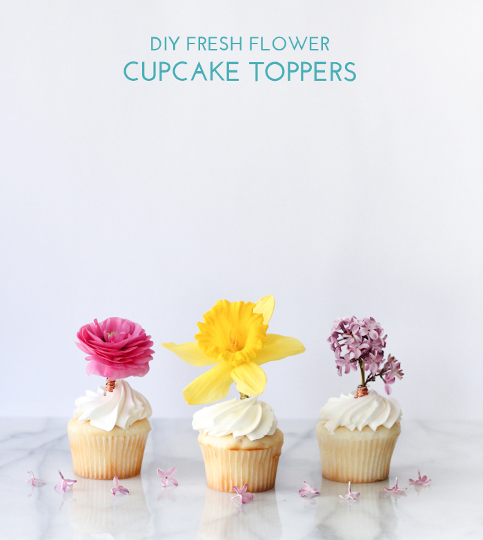 DIY Fresh Flower Cupcake Toppers