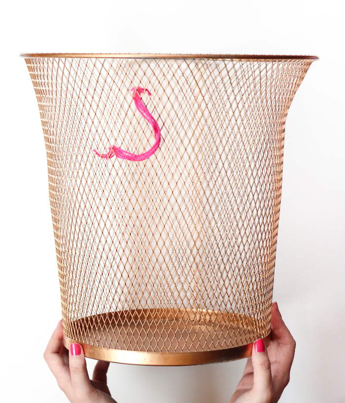 Embroidered Paper Bin