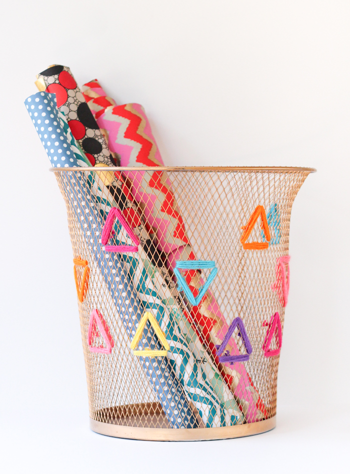 Embroidered Paper Bin