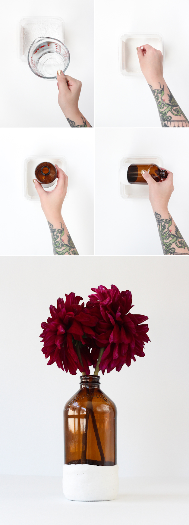 DIY Plaster Dipped Vase (click through for tutorial!)