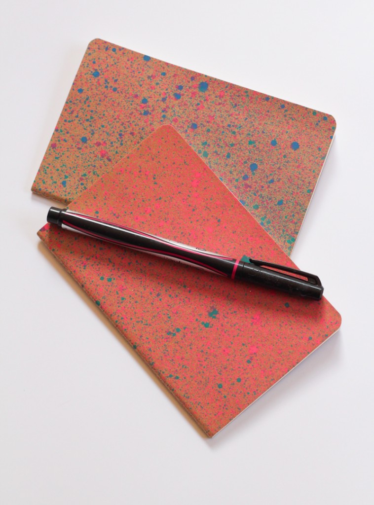 DIY Paint Splattered Notebooks