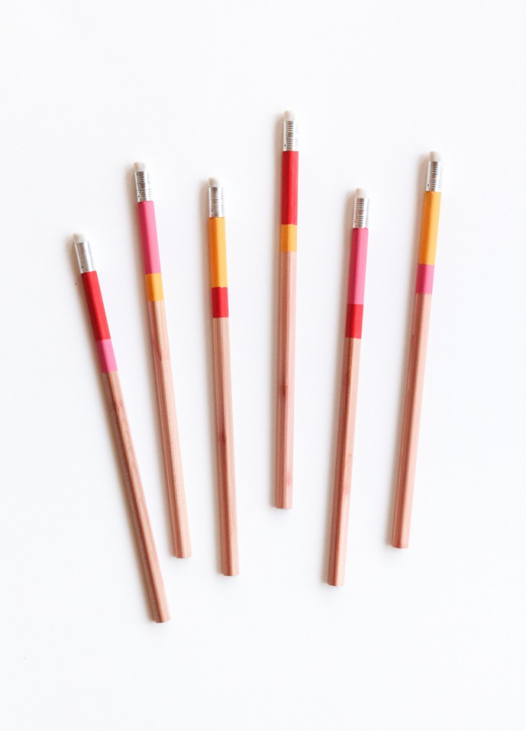 DIY Color Blocked Pencils