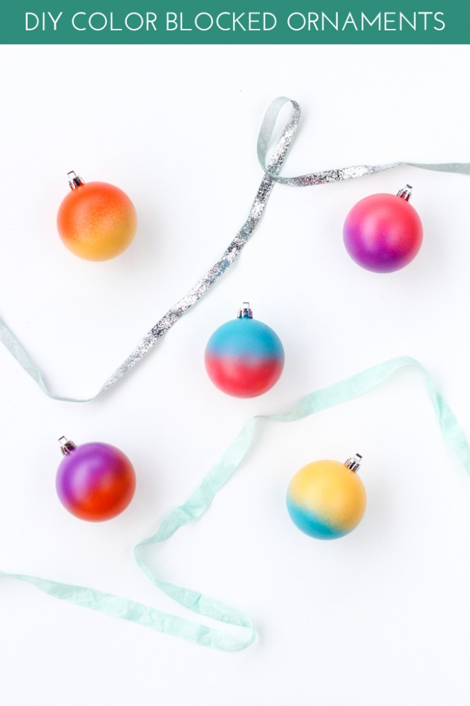 DIY Color Blocked Ornaments + Giveaway!