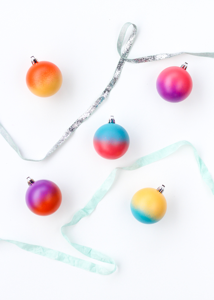 DIY Color Blocked Ornaments