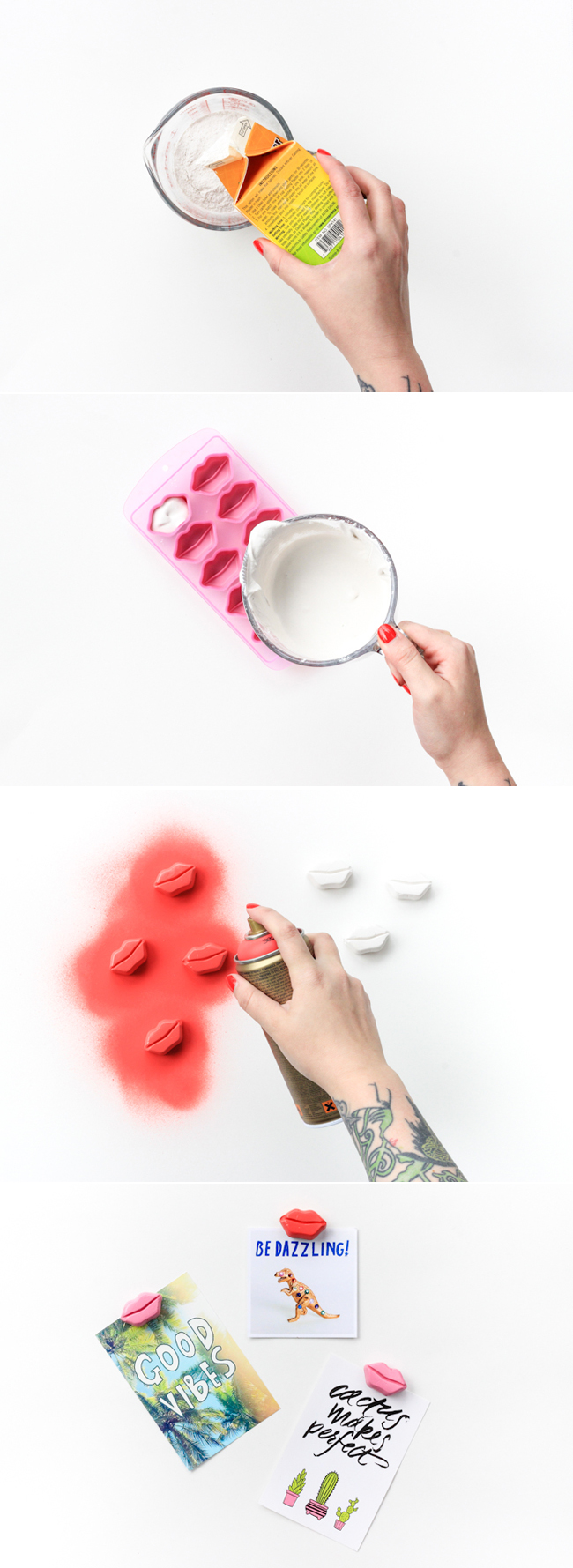 DIY Plaster Lip Magnets (click through for full tutorial!)