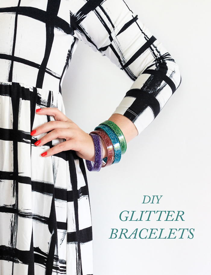 DIY Glitter Bracelets (click through for full tutorial)