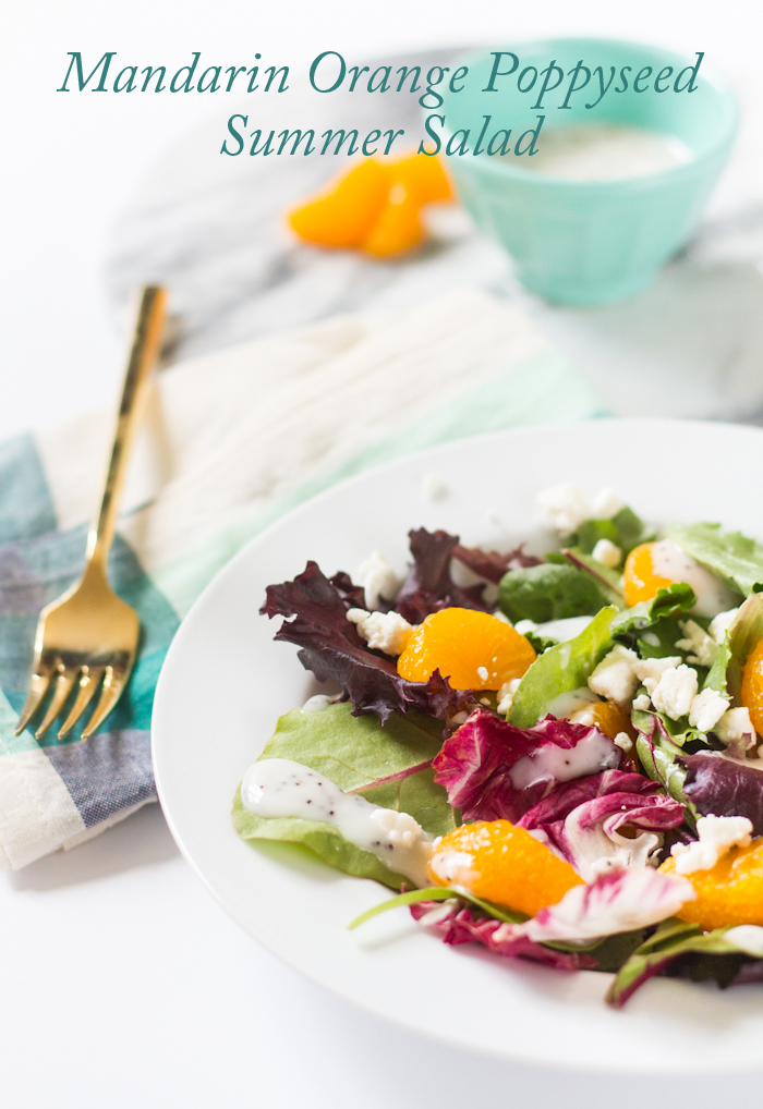 This Mandarin Orange Poppyseed Summer Salad is absolutely perfect for summer! Click through for full (and easy) recipe.