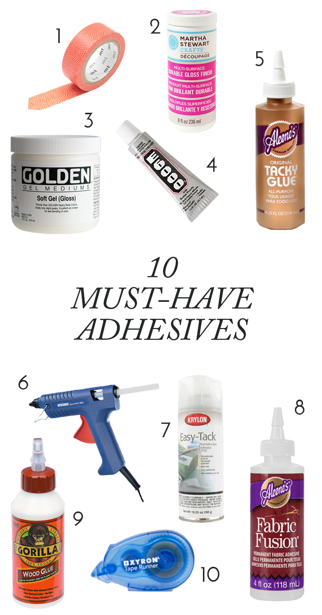 Whether you're new to DIY or an experienced maker, no crafter's toolbox would be complete without these 10 must-have adhesives! 
