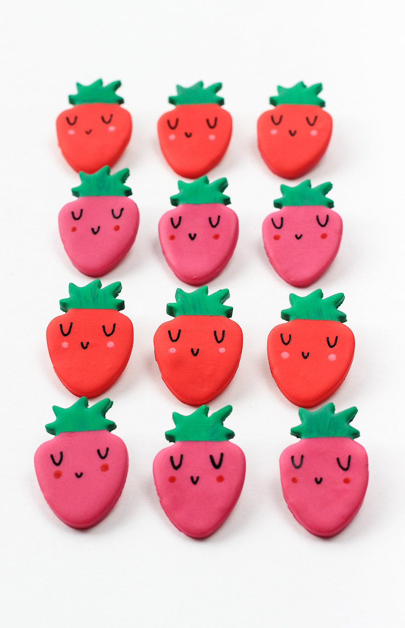 Dress up your wardrobe in no time with these diy clay strawberry brooches!