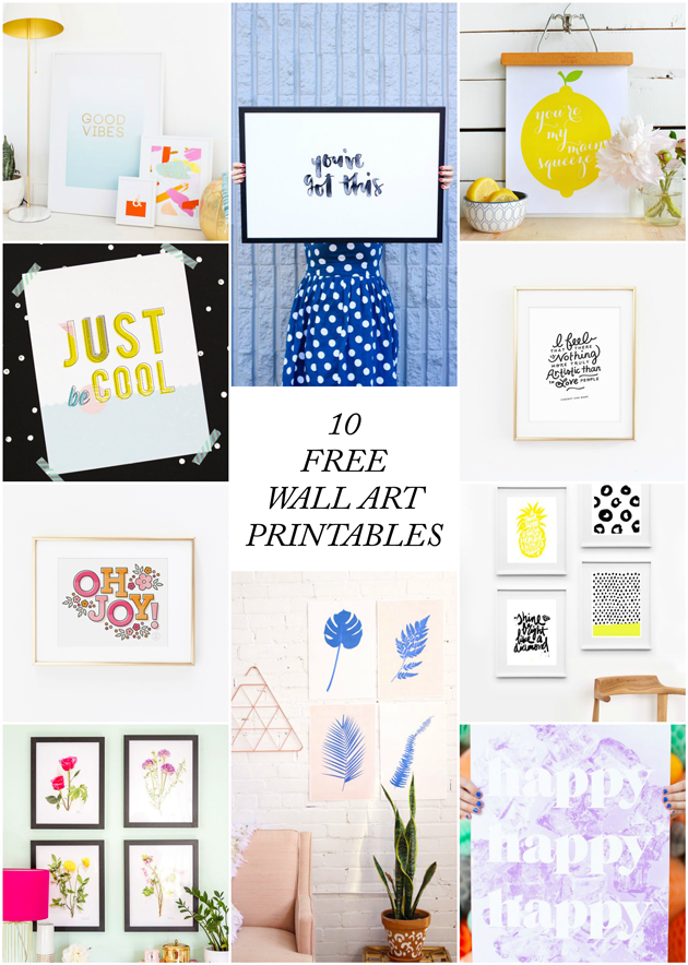 If you don't have time to go to the store, but still want to spruce up your space, here are ten free wall art printables you can download and hang in no time at all!