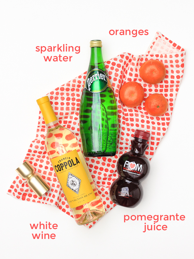 Make a batch of pomegranate orange spritzers for Valentine's Day brunch!