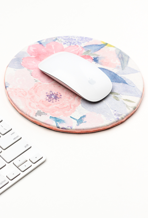 Refresh your desk for spring with this diy floral mouse pad!