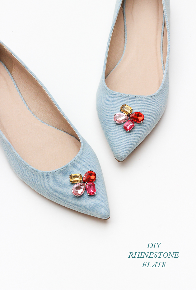 Add some sparkle to your shoes with this easy diy rhinestone flats tutorial!