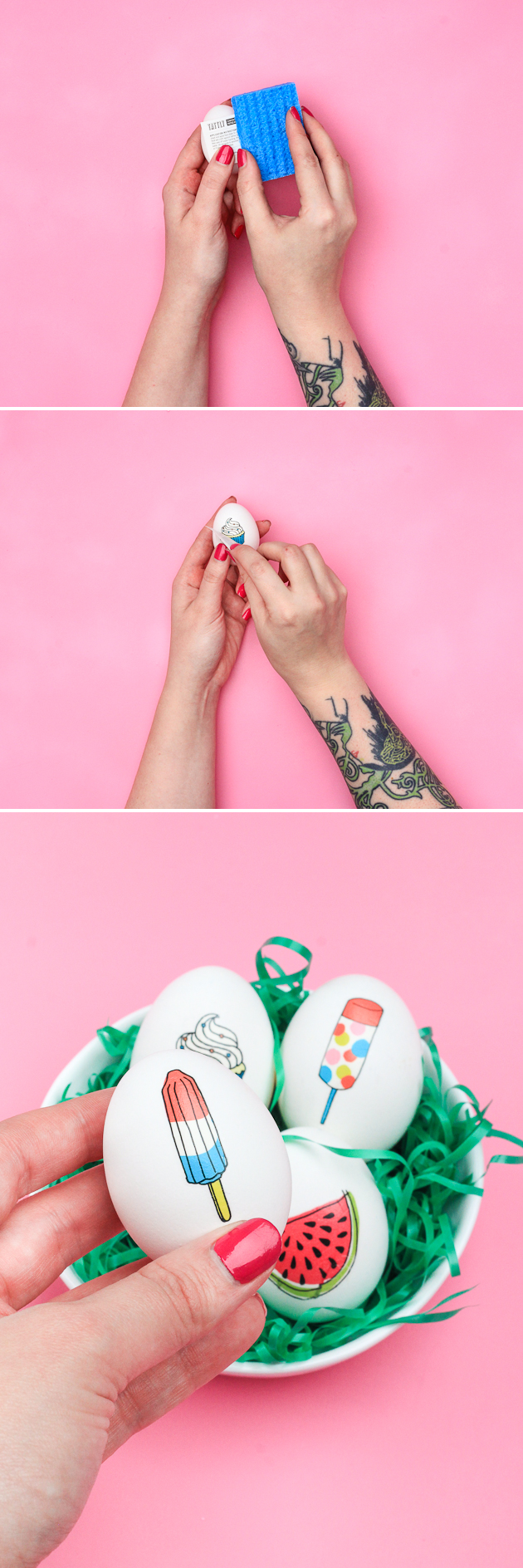 Learn how to make these temporary tattoo Easter Eggs in 10 minutes!