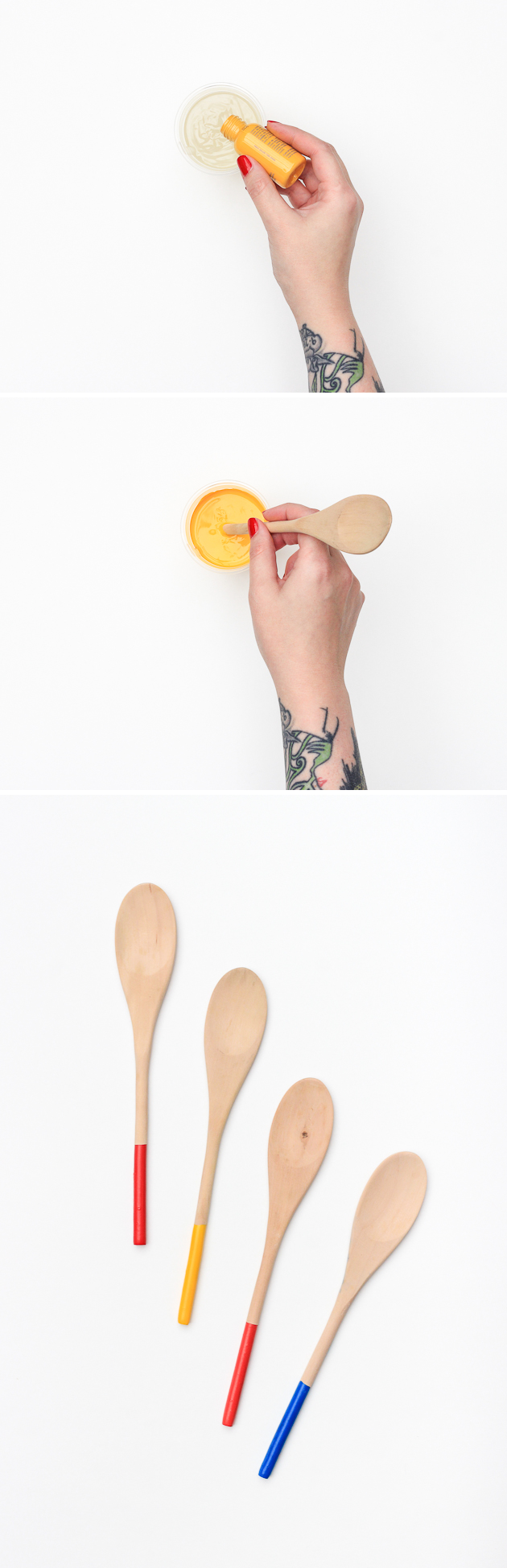 Add some grip to your wooden spoons with this plastic dipping tutorial. Only takes 15 minutes!