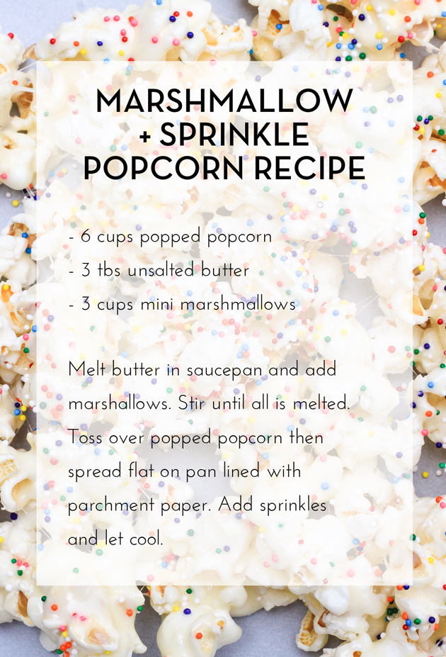 Make this marshmallow + sprinkle popcorn in 10 minutes! Taste like rice krispy treats!