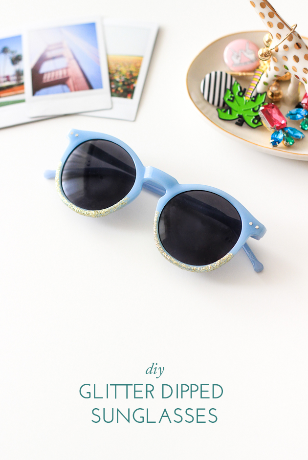 Make these glitter dipped sunglasses in 10 minutes!