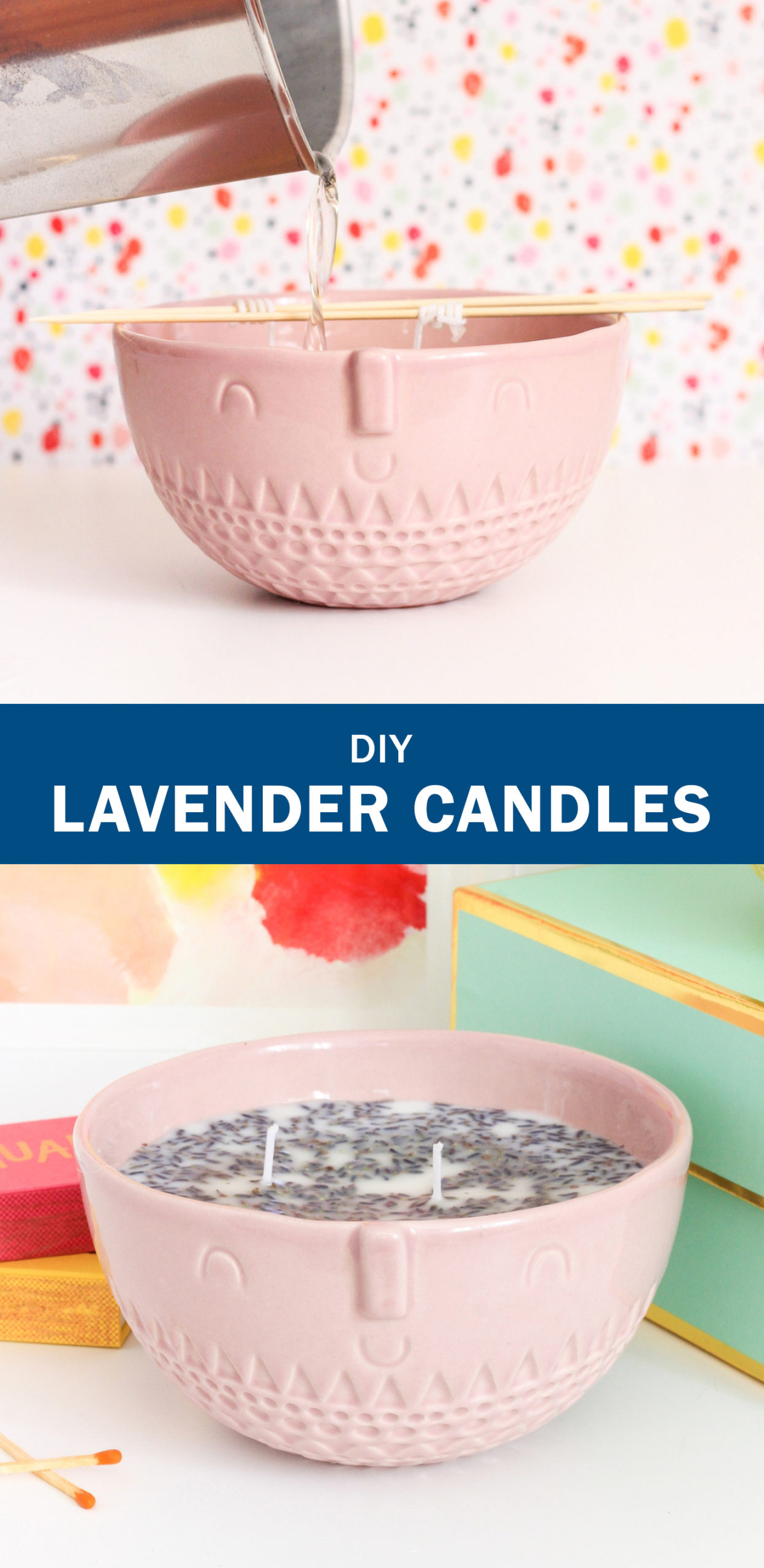 DIY Lavender candles are a great way to add calm to your home. And you can make your own candles in 30 minutes! A quick and easy craft that everyone should try!