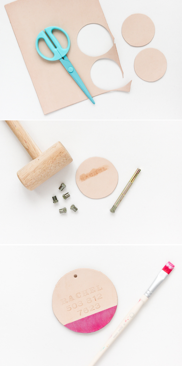 DIY Color Dipped Luggage Tag