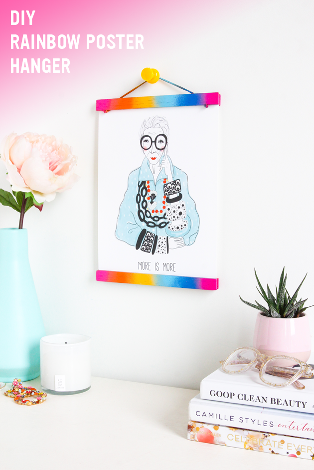 DIY Rainbow Poster Hanger