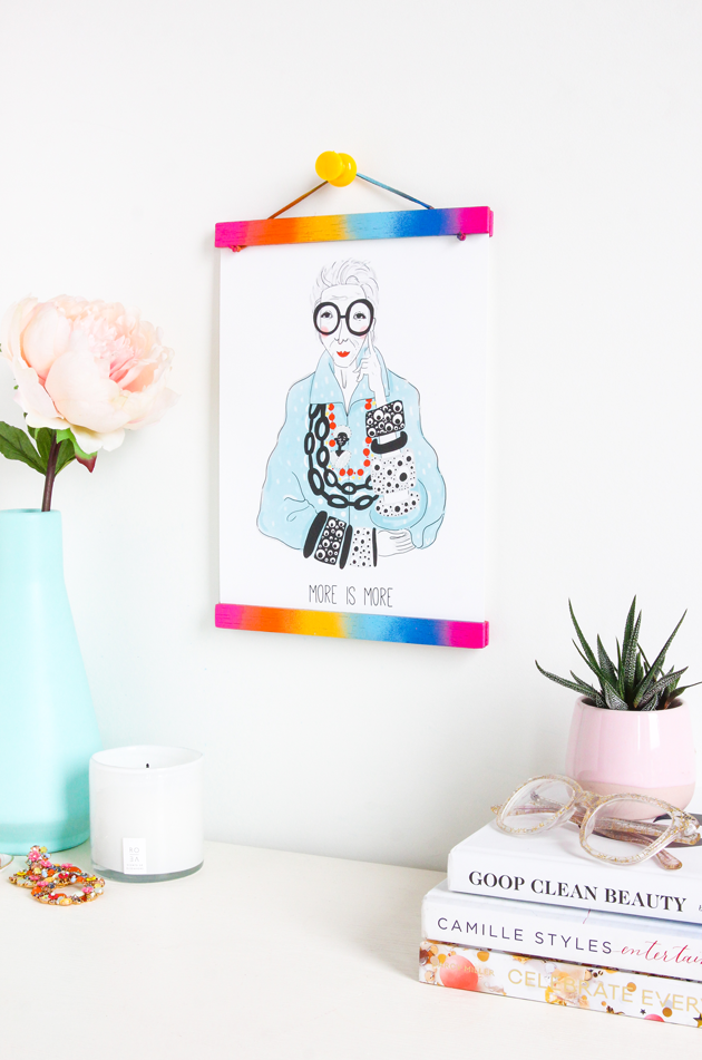 DIY Rainbow Poster Hanger