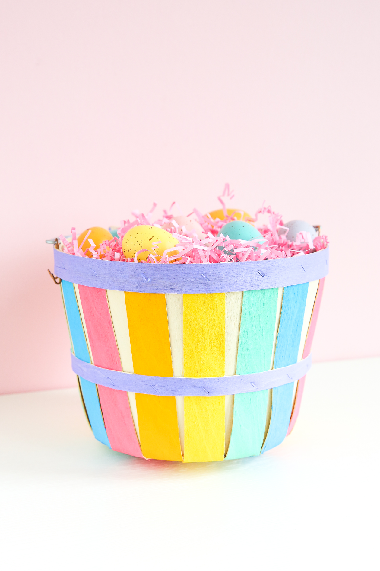 Add a colorful, handmade touch to your spring decor with this DIY Painted Easter Basket! Make your own custom Easter Basket with your kids or for yourself!