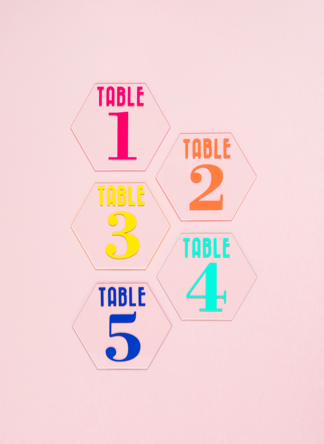 DIY Colorful Table Numbers with Cricut Explore Air 2 Martha Stewart Edition