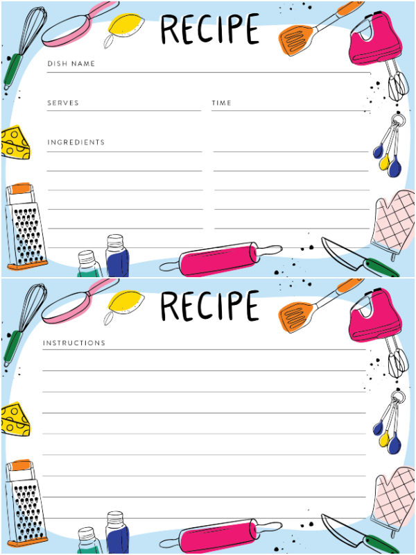 Free Printable Recipe Cards The Crafted Life