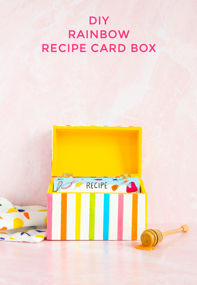 DIY Rainbow Recipe Card Box