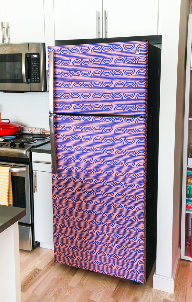 How To Wallpaper Your Fridge - The Crafted Life