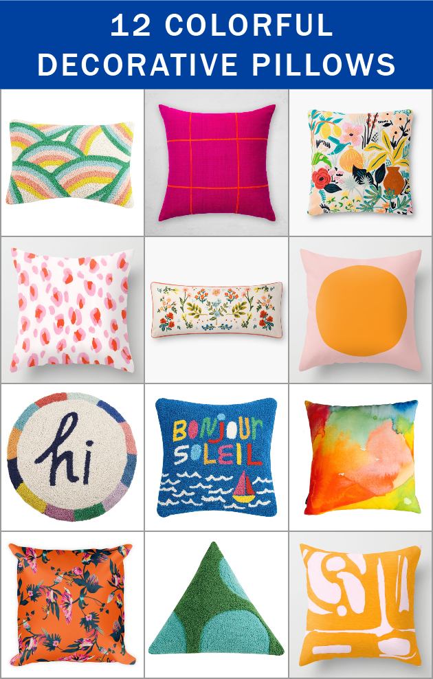 12 Colorful Decorative Pillows