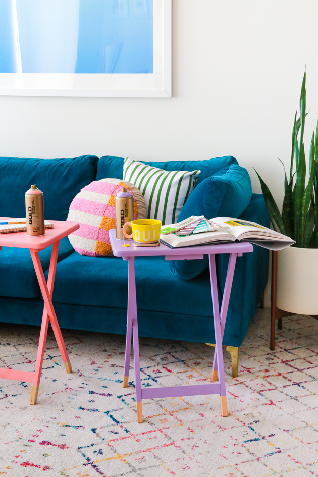 DIY Colorful TV Tray Makeover