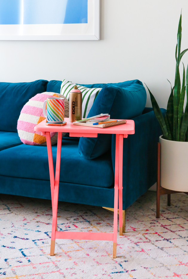 DIY Colorful TV Tray Makeover
