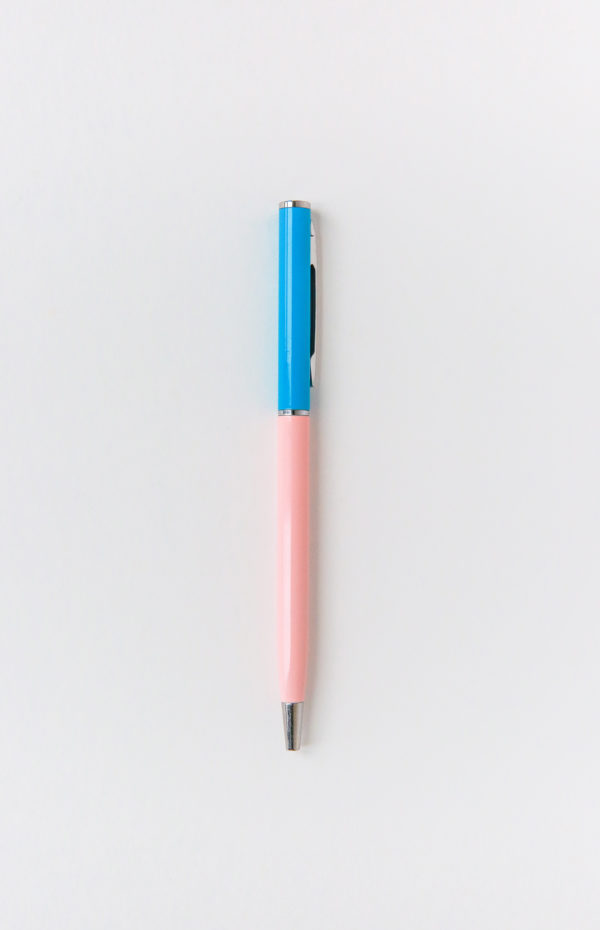 Pink + Blue Color Blocked Pen