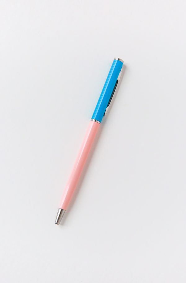 Pink + Blue Color Blocked Pen