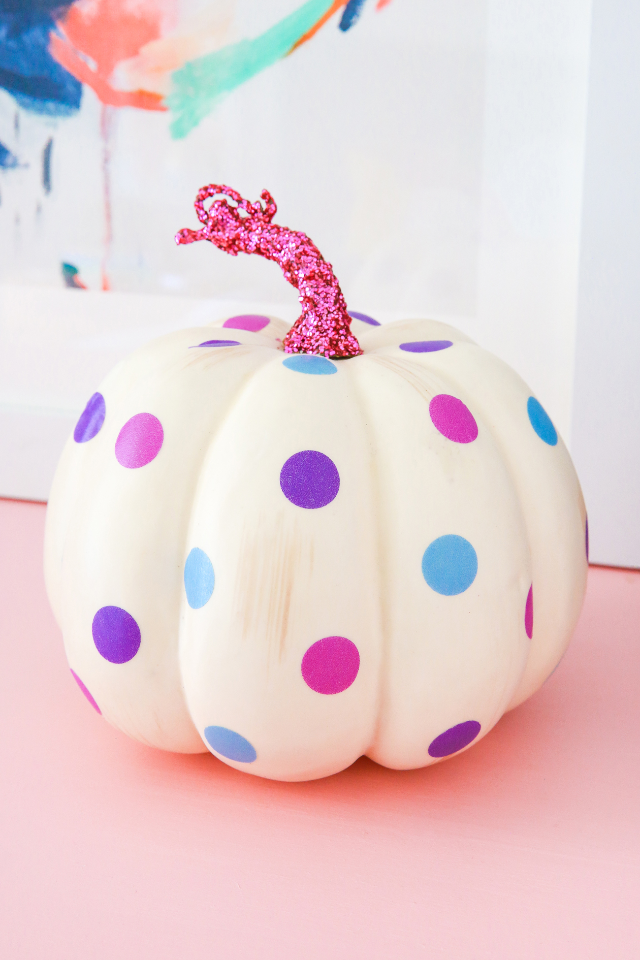 Learn how to make this DIY Polka Dot Pumpkin in 10 minutes or less!