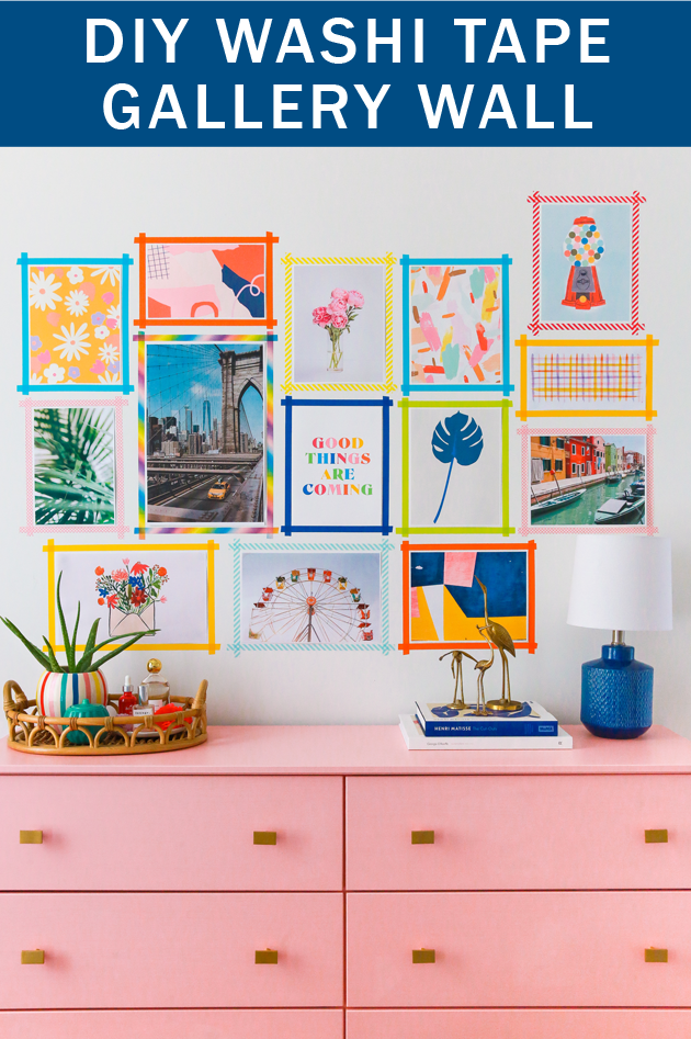 DIY Washi Tape Gallery Wall (made with Free Printable Art)