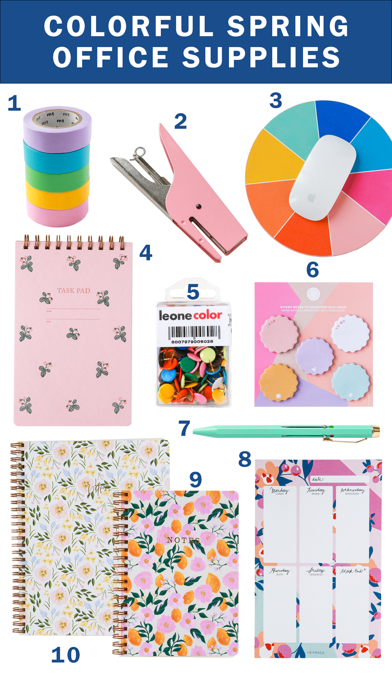 Colorful Spring Office Supplies