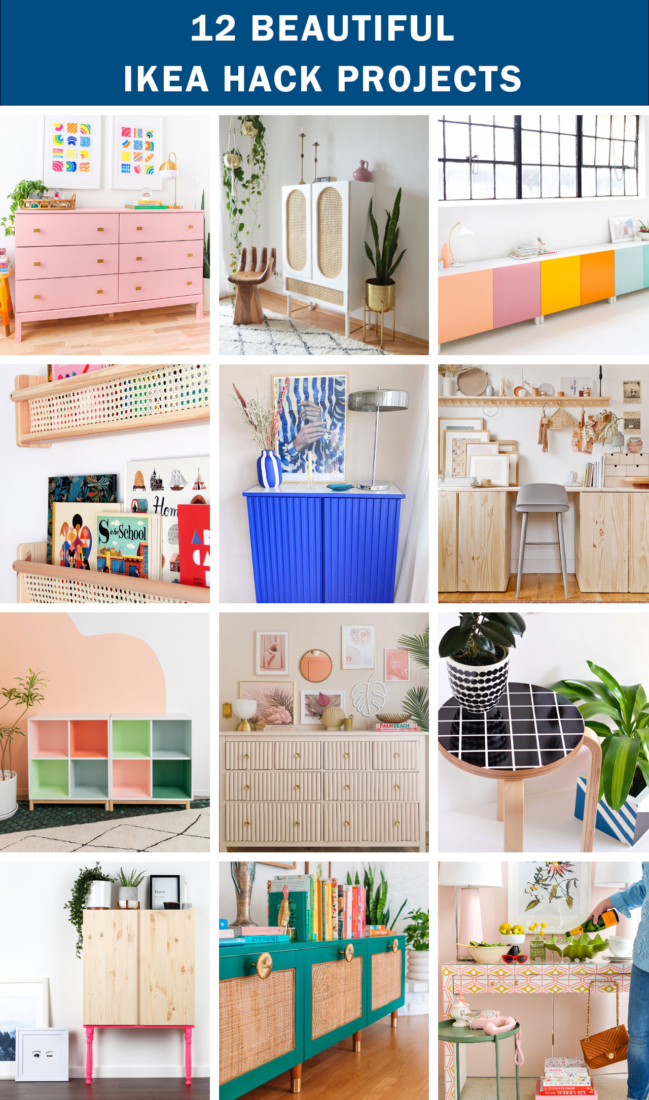 Add these 12 Beautiful Ikea Hack Projects to your DIY project list asap! Decorating your home doesn't have to be expensive. These Ikea Hack projects are a great way to infuse a space with color and personality. 