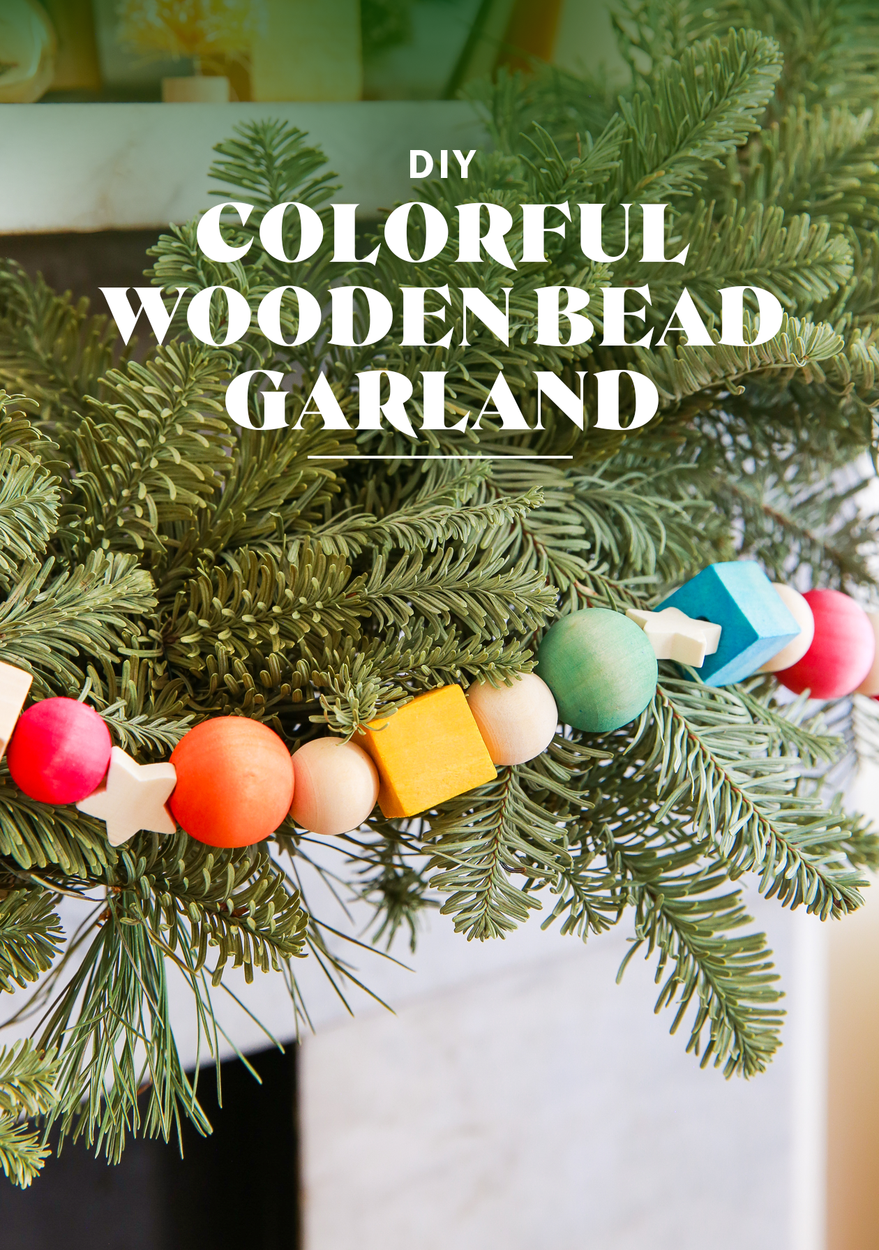 DIY Colorful Wooden Bead Garland